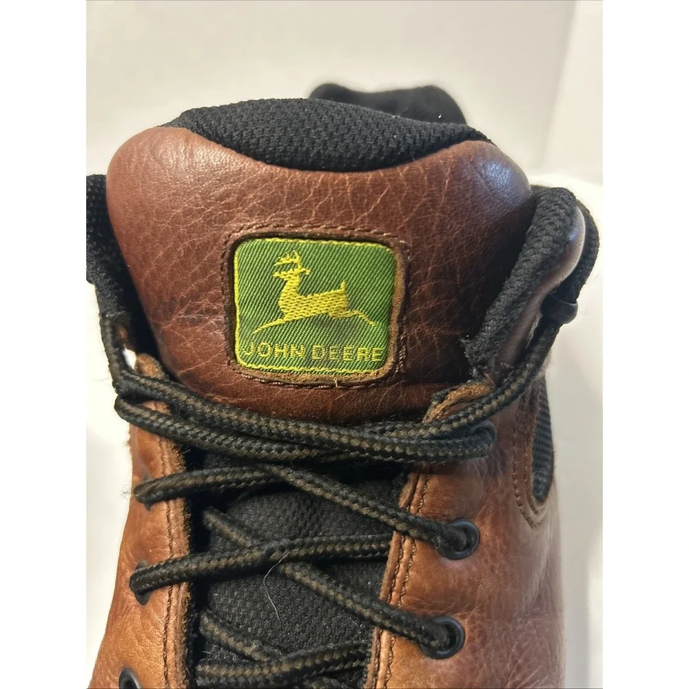 John Deere Leather Boots Lace up Oil Resist 11 M Florsheim Workgear 50726